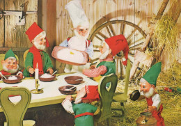 BABBO NATALE Buon Anno Natale GNOME Vintage Cartolina CPSM #PBA988.A - Santa Claus