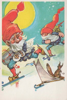 PÈRE NOËL Bonne Année Noël GNOME Vintage Carte Postale CPSM #PAW921.A - Santa Claus