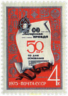 57634 MNH UNION SOVIETICA 1975 50 ANIVERSARIO DE LAS EDICIONES DE LA PRAVDA - ...-1857 Prefilatelia