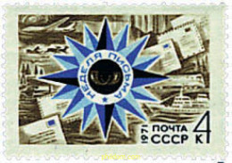 57628 MNH UNION SOVIETICA 1971 SEMANA INTERNACIONAL DE LA CARTA - ...-1857 Prephilately