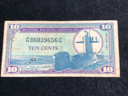 South Viet Nam MILITARY ,Banknotes Of Vietnam-P-M76 Schwan-912 10 Cents, Series 681(1969-1970)VF -1pcs Good Quality-rare - Vietnam