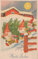 PÈRE NOËL Bonne Année Noël GNOME Vintage Carte Postale CPSMPF #PKD338.A - Santa Claus