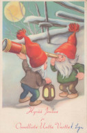 PAPÁ NOEL Feliz Año Navidad GNOMO Vintage Tarjeta Postal CPSMPF #PKD266.A - Santa Claus