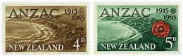 94995 MNH NUEVA ZELANDA 1965 50 ANIVERSARIO DE LA LLEGADA DE LAS TROPAS ANZAC A EUROPA - ...-1855 Préphilatélie