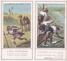 Chromos / Decoupis Double - Fable De La Fontaine- Publicité Paul Collomb ( Lyon 69 ) -le Chameau Et Les Batons Flottants - Otros & Sin Clasificación