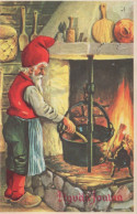 PAPÁ NOEL Feliz Año Navidad Vintage Tarjeta Postal CPSMPF #PKG335.A - Santa Claus