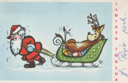 SANTA CLAUS Happy New Year Christmas Vintage Postcard CPA #PKE041.A - Kerstman