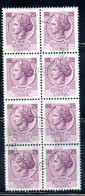 ITALIA REPUBBLICA ITALY REPUBLIC 1968 - 1976 SIRACUSANA TURRITA STELLE STARS LIRE 25 BLOCCO USATO BLOCK USED OBLITERE' - 1961-70: Usati