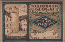 75 PFENNIG 1914-1924 Stadt GLOGAU Niedrigeren Silesia UNC DEUTSCHLAND Notgeld #PD001 - [11] Emissions Locales