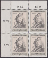 1969 , Mi 1312 ** (1) -  4er Block Postfrisch - 200 Jahre Albertina - Nuevos