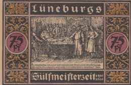 75 PFENNIG 1921 Stadt LÜNEBURG Hanover UNC DEUTSCHLAND Notgeld Banknote #PC641 - [11] Lokale Uitgaven