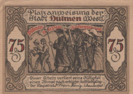 75 PFENNIG 1921 Stadt DÜLMEN Westphalia UNC DEUTSCHLAND Notgeld Banknote #PH528 - [11] Local Banknote Issues