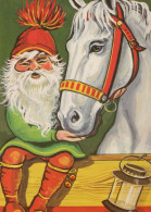 BABBO NATALE Buon Anno Natale Vintage Cartolina CPSM #PBL153.IT - Santa Claus