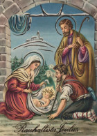 Vergine Maria Madonna Gesù Bambino Natale Religione Vintage Cartolina CPSM #PBB748.IT - Jungfräuliche Marie Und Madona