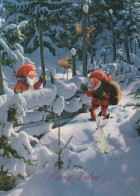 BABBO NATALE Natale Vintage Cartolina CPSM #PAK053.IT - Kerstman