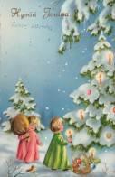ANGELO Buon Anno Natale Vintage Cartolina CPSMPF #PAG731.IT - Angels