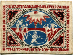SILK 25 MARK 1921 Stadt BIELEFELD Westphalia RARE DEUTSCHLAND Notgeld Papiergeld Banknote #PL494 - [11] Emisiones Locales