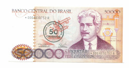BRAZIL REPLACEMENT NOTE Star*A 50 CRUZADOS ON 50000 CRUZEIROS 1986 UNC P10994.6 - Lokale Ausgaben