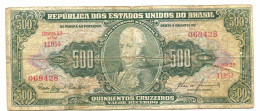 BRASIL 500 CRUZEIROS 1960 SERIE 2259A Paper Money Banknote #P10862.4 - Lokale Ausgaben