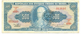 BRASIL 500 CRUZEIROS 1960 SERIE 1195A Paper Money Banknote #P10863.4 - [11] Emissioni Locali