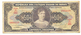 BRASIL 50 CRUZEIROS 1967 SERIE 123A Paper Money Banknote #P10840.4 - [11] Emissioni Locali