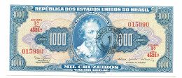 BRASIL 1000 CRUZEIROS 1963 SERIE 4521A UNC Paper Money Banknote #P10869.4 - Lokale Ausgaben