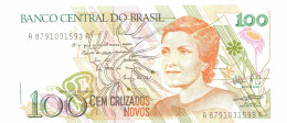 BRASIL 100 CRUZADOS 1990 UNC Paper Money Banknote #P10857.4 - [11] Emisiones Locales