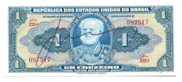 BRASIL 1 CRUZEIRO 1954 SERIE 325A Hand Signed P 132 UNC Paper Money #P10821.4 - [11] Emissions Locales