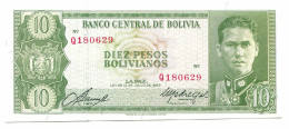 BOLIVIA 10 BOLIVIANOS 1962 SERIE Q AUNC Paper Money Banknote #P10792.4 - [11] Emissions Locales