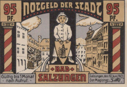 95 PFENNIG 1921 Stadt SALZUNGEN Thuringia UNC DEUTSCHLAND Notgeld #PH335 - [11] Emisiones Locales