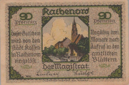 90 PFENNIG Stadt RATHENOW Brandenburg UNC DEUTSCHLAND Notgeld Banknote #PH315 - [11] Emissions Locales