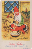 BABBO NATALE Buon Anno Natale Vintage Cartolina CPSMPF #PKG319.IT - Santa Claus