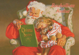 PÈRE NOËL Bonne Année Noël Vintage Carte Postale CPSM #PBB089.FR - Santa Claus