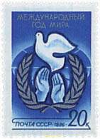 63504 MNH UNION SOVIETICA 1986 AÑO INTERNACIONAL DE LA PAZ - ...-1857 Prefilatelia