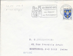 HAUTE LOIRE 43  - LA CHAISE DIEU  - FLAMME N° LA CH 102 S -  LA CHAISE DIEU / SON ABBAYE / SES TAPISSERIES   1956 - Mechanical Postmarks (Advertisement)