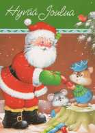 PÈRE NOËL Animaux NOËL Fêtes Voeux Vintage Carte Postale CPSM #PAK482.FR - Santa Claus