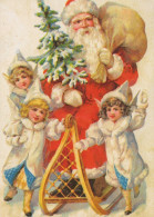 PÈRE NOËL ANGES NOËL Vintage Carte Postale CPSM #PAK125.FR - Santa Claus