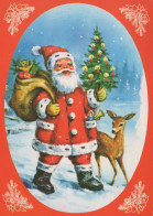 PÈRE NOËL NOËL Fêtes Voeux Vintage Carte Postale CPSM #PAJ705.FR - Santa Claus