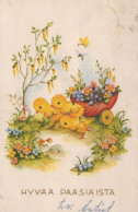 EASTER CHICKEN EGG Vintage Postcard CPA #PKE085.GB - Easter