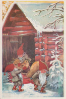Feliz Año Navidad GNOMO Vintage Tarjeta Postal CPSM #PAU235.ES - Nieuwjaar