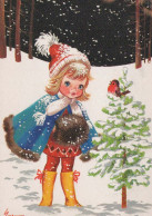 Feliz Año Navidad NIÑOS Vintage Tarjeta Postal CPSM #PAS863.ES - Nieuwjaar