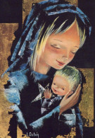 Vierge Marie Madone Bébé JÉSUS Religion Vintage Carte Postale CPSM #PBQ035.FR - Jungfräuliche Marie Und Madona