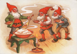 Neujahr Weihnachten GNOME Vintage Ansichtskarte Postkarte CPSM #PBA707.DE - Nouvel An