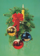 Neujahr Weihnachten KERZE Vintage Ansichtskarte Postkarte CPSM #PBA209.DE - Nouvel An