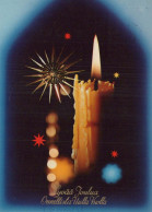 Neujahr Weihnachten KERZE Vintage Ansichtskarte Postkarte CPSM #PBA269.DE - New Year