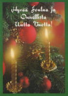 Neujahr Weihnachten KERZE Vintage Ansichtskarte Postkarte CPSM #PAZ210.DE - Nouvel An