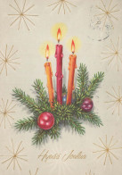 Neujahr Weihnachten KERZE Vintage Ansichtskarte Postkarte CPSM #PAW336.DE - Nouvel An