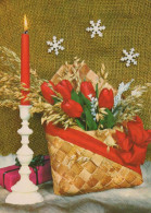 Neujahr Weihnachten KERZE Vintage Ansichtskarte Postkarte CPSM #PAV608.DE - Nouvel An