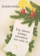 Neujahr Weihnachten KERZE Vintage Ansichtskarte Postkarte CPSM #PAV304.DE - Neujahr