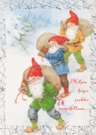 Neujahr Weihnachten GNOME Vintage Ansichtskarte Postkarte CPSM #PAU237.DE - Nouvel An